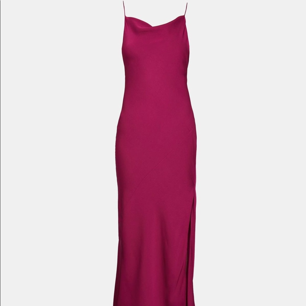 Theory silk drape back dress